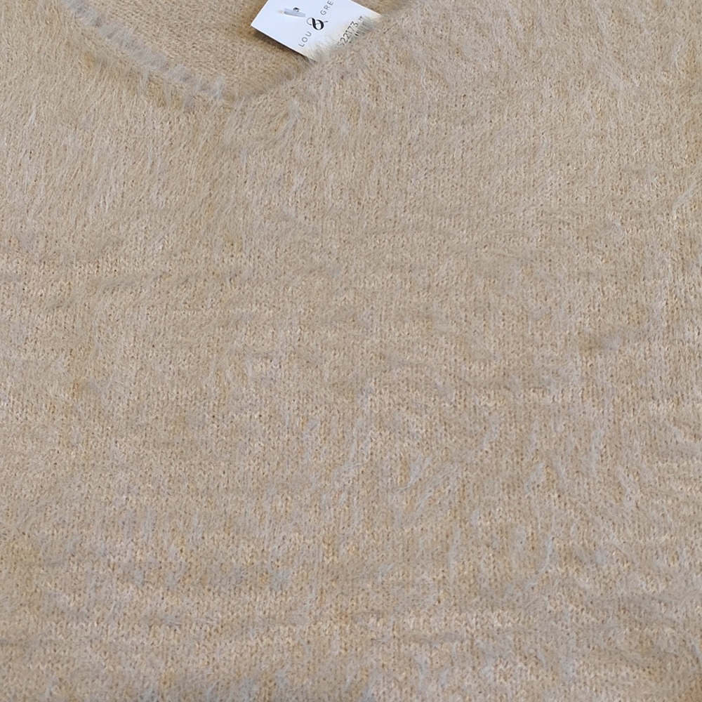 Loft Lou & Grey Eyelash Fuzzy Knit V-Neck Sweater - Picture 6 of 10
